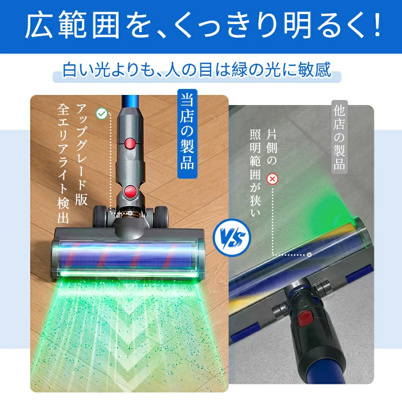 ダイソン SV18 掃除機 ヘッド ソフトローラークリーナー Dyson V12 Detect V12 Digital Slim SV18FF SV20FF SV30ABL SV46ABL 部品 交換ヘッド 互換ヘッド グリーンライト ほこり検知 V12掃除機交換用