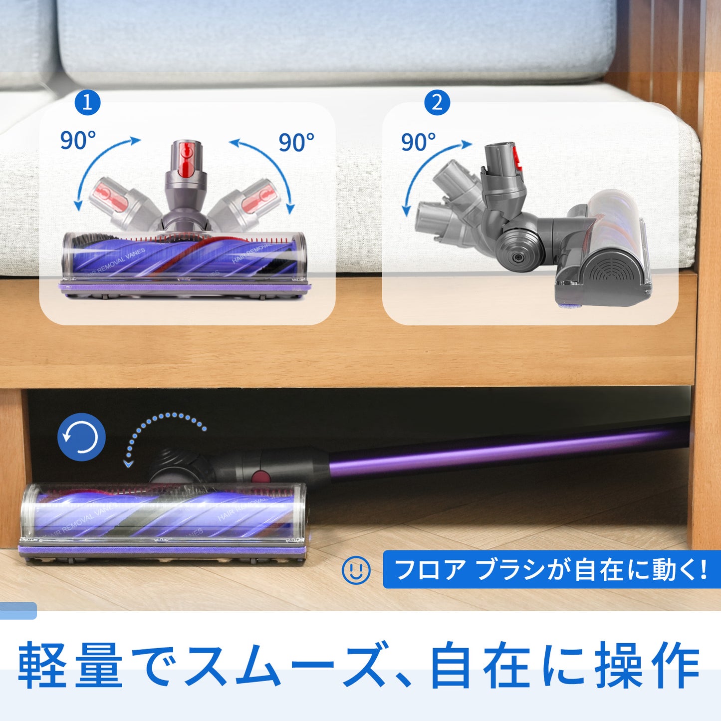 ダイソン SV18 掃除機 ヘッド Dyson V12 Detect Digital Slim SV18 FF SV20 FF SV30 ABL SV46 ABL 交換ヘッド 互換ヘッド 毛絡み防止 畳 絨毯 フローリング ソフトローラークリーナーヘッド 交換部品 モーターヘッド 付属清掃ブラシ付き