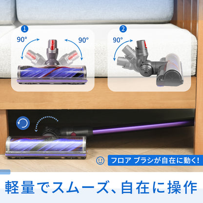 ダイソン SV18 掃除機 ヘッド Dyson V12 Detect Digital Slim SV18 FF SV20 FF SV30 ABL SV46 ABL 交換ヘッド 互換ヘッド 毛絡み防止 畳 絨毯 フローリング ソフトローラークリーナーヘッド 交換部品 モーターヘッド 付属清掃ブラシ付き