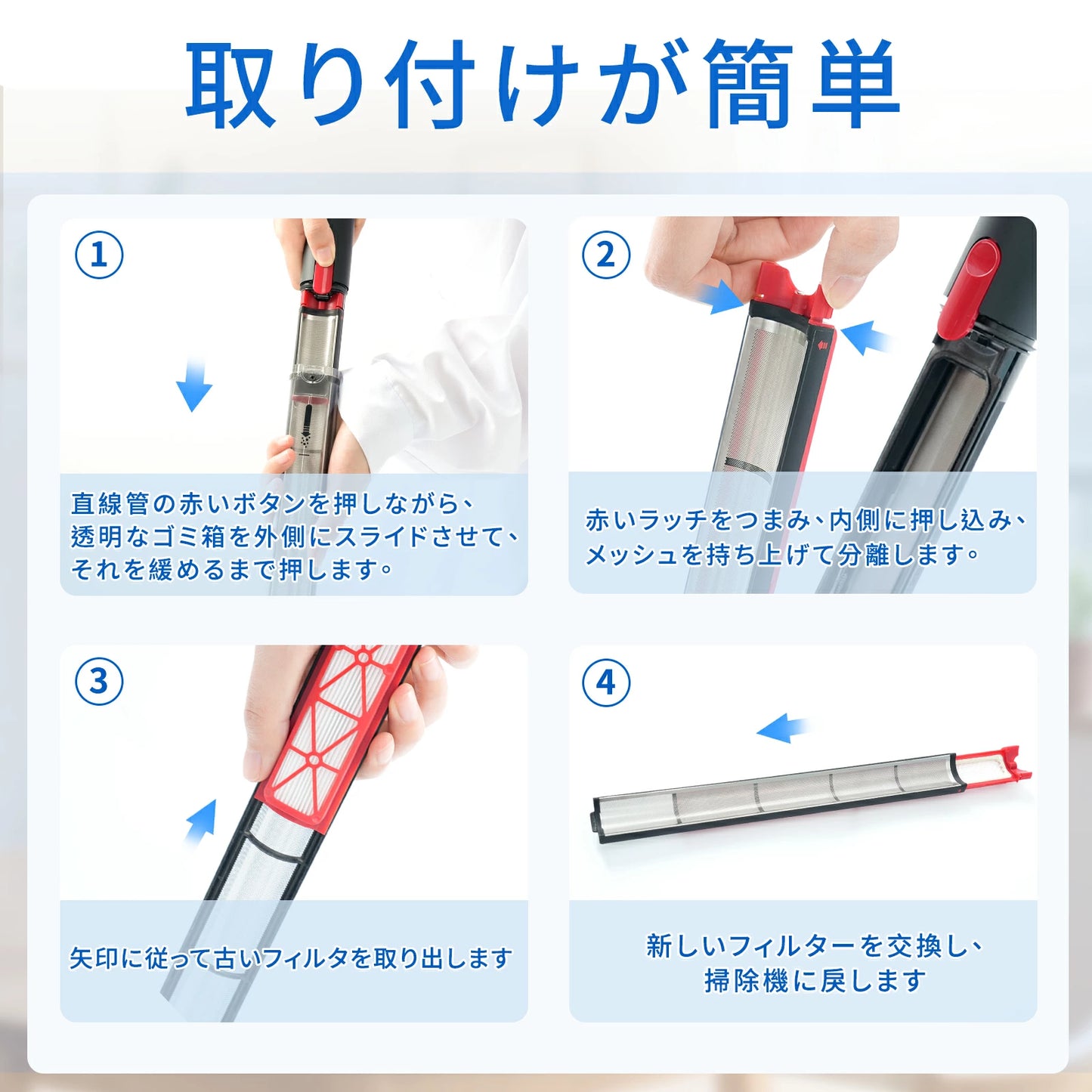 ダイソン SV50 フィルター ダイソン掃除機フィルター Dyson SV50 FF AM SV50 FC EX SV50 FC Dyson PencilVac Fluffy AM互換性 交換用 高性能 2個 セット 互換品