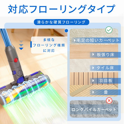 ダイソン V12 ヘッド SV18 ヘッド ソフトローラークリーナーヘッド 交換ヘッド 互換ヘッド Dyson V12 Detect V12 Digital Slim SV18FF SV20FF SV30ABL SV46ABL 緑色ホコリ検知 超柔軟 床傷つけず