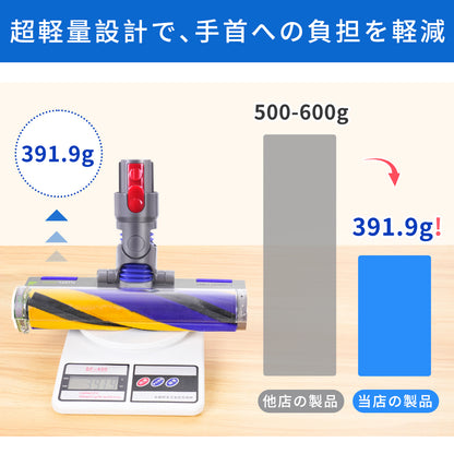 ダイソン V8 ヘッド 交換用 軽量 ソフトローラー V8 Slim Fluffy (SV10K) V7 V10 V11 V15 対応 緑光LED 互換ヘッド