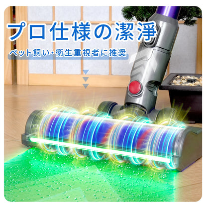ダイソン V6 交換 ヘッド 掃除機 V6 DC58 DC59 DC61 DC62 DC74 ソフトローラークリーナー 交換ヘッド 互換ヘッド グリーンライト ほこり検知 Dyson適用