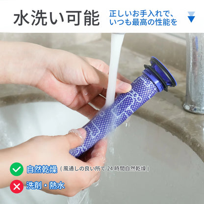 ダイソン 掃除機 フィルター Dyson V7 V8 互換品 4個セット SV10 SV11 HH11 交換フィルター V7 Fluffy V8 Slim Fluffy Extra プレフィルタ 2個 ポストモーターフィルタ 2個 水洗い可能