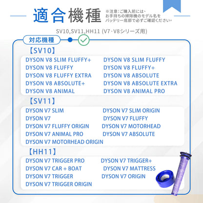 ダイソン 掃除機 フィルター Dyson V7 V8 互換品 4個セット SV10 SV11 HH11 交換フィルター V7 Fluffy V8 Slim Fluffy Extra プレフィルタ 2個 ポストモーターフィルタ 2個 水洗い可能