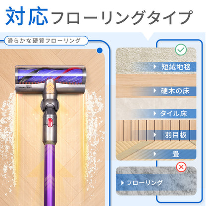 ダイソン V8 ヘッド 交換 掃除機 Dyson V8 V10 V11 V15 SV10 SV12 SV14 SV22 SV25 部品 互換品 ヘア絡み防止 43本櫛歯設計 硬質フローリング 短毛カーペット対応 コードレス掃除機用 アップグレード版